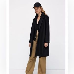 Zara black lapel coat